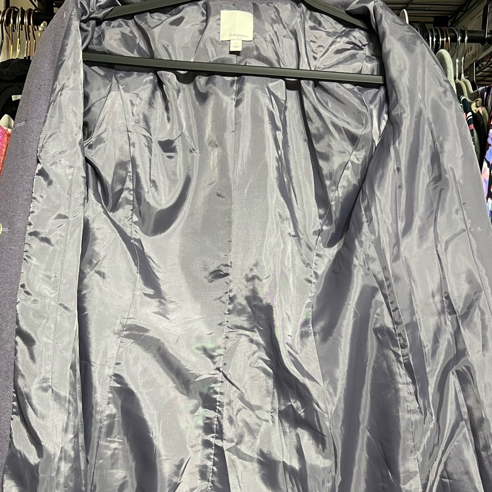 Halogen Wool Double Breasted Coat in Dusty Purple - Picture 4 of 6